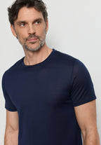 Cotton Sporty Crewneck T-Shirt | Deep Navy 73511-1610