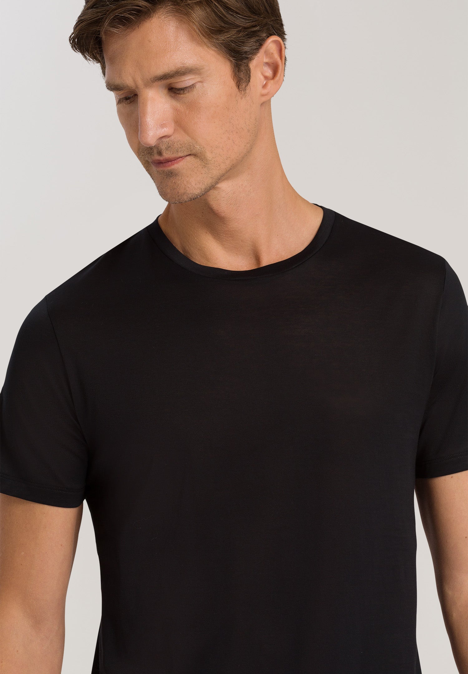 73511 Cotton Sporty Crewneck T-Shirt - 199 Black