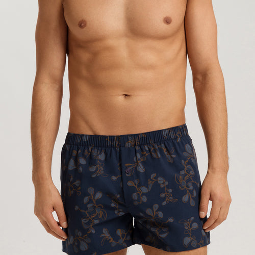 Fancy Woven Boxer | Navy Ink Leaves 74013-3033