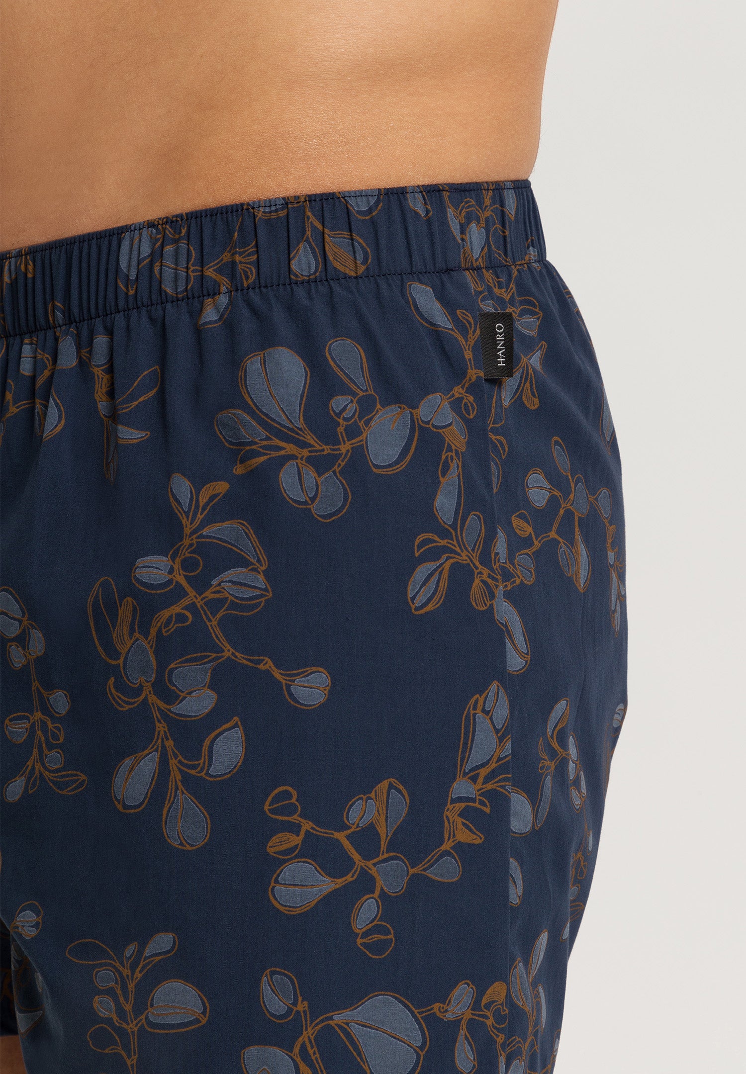 Fancy Woven Boxer | Navy Ink Leaves 74013-3033