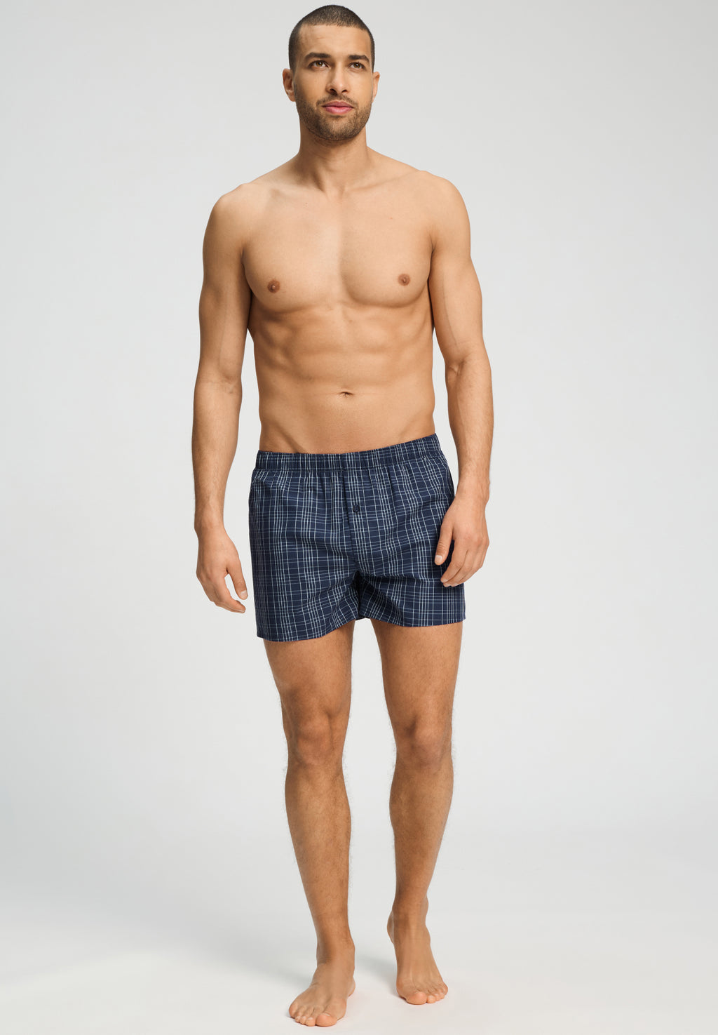 Fancy Woven Cotton Boxer | Checked Blue 74013-3131