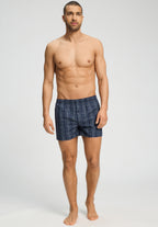 Fancy Woven Cotton Boxer | Checked Blue 74013-3131