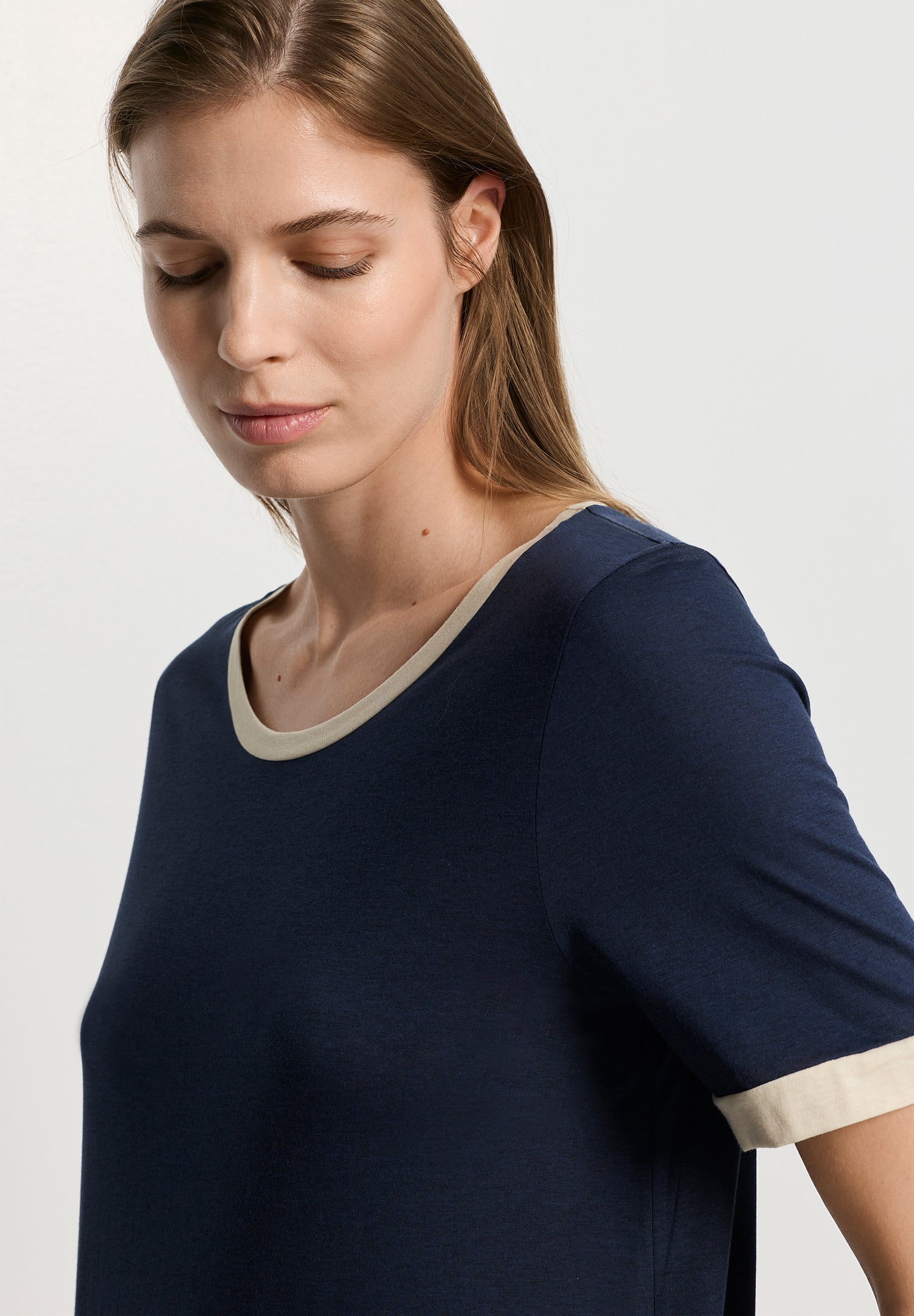 Laura Cotton Blend Pajama Set | Deep Navy 74262-1610