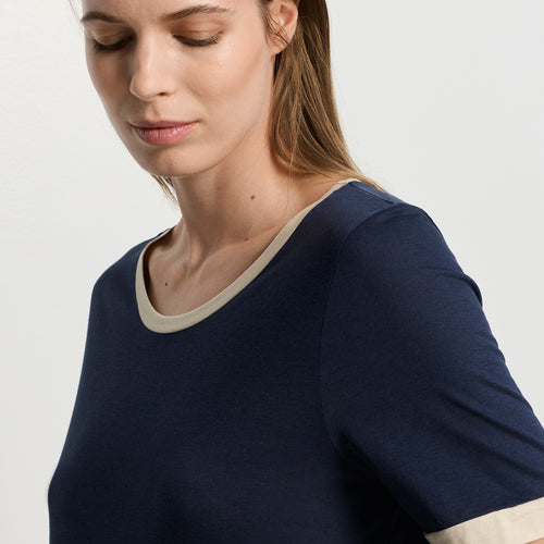 Laura Cotton Blend Pajama Set | Deep Navy 74262-1610