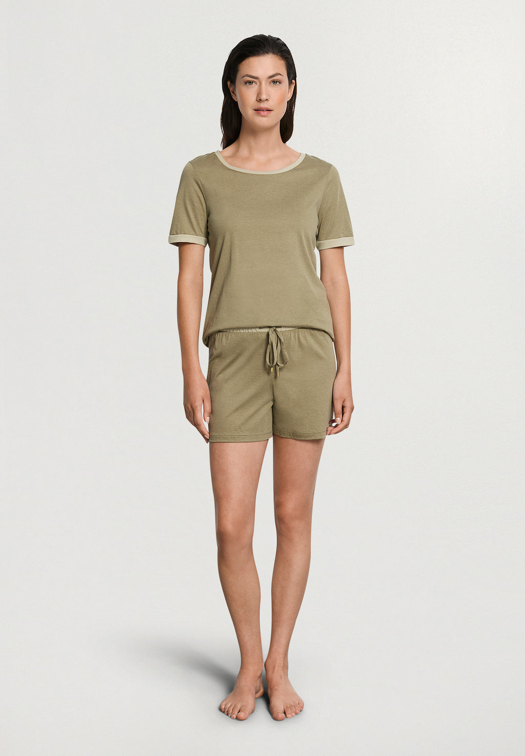 Laura Cotton Blend Pajama Set | Covert Green 74262-2727