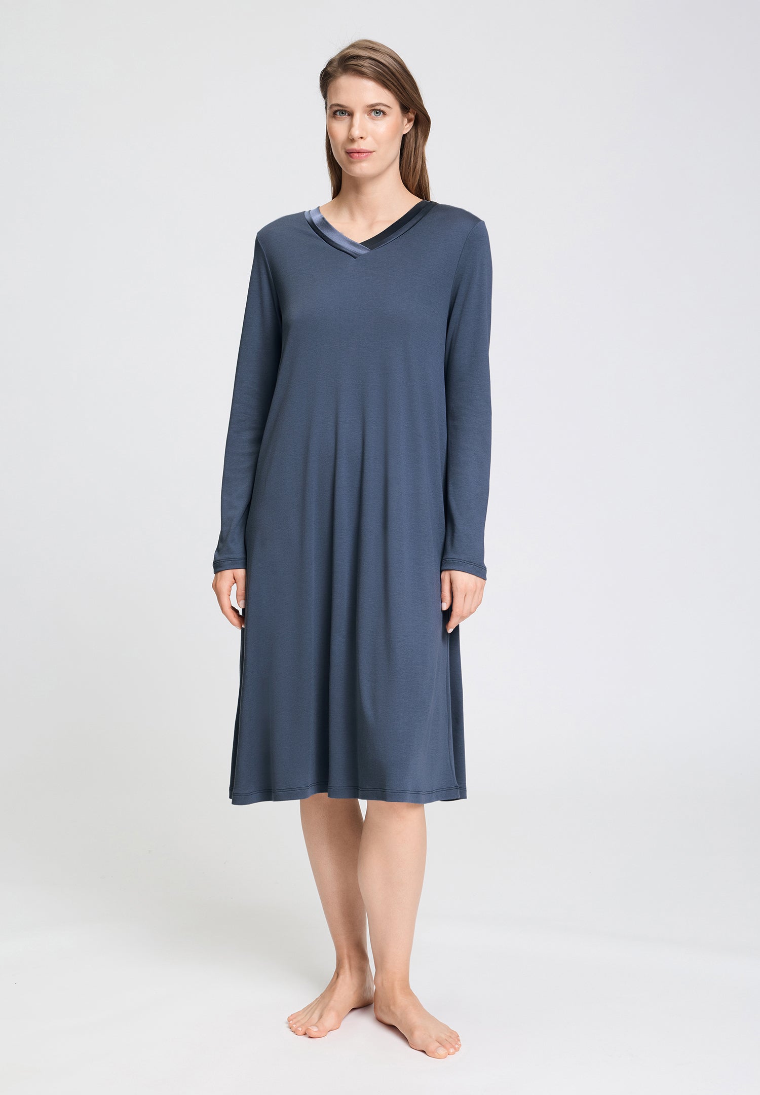 Tyra L/Slv Gown 110cm | Vintage Indigo 74695-2617