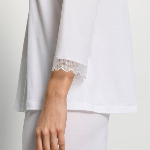 Inaya L/Slv Pyjama Crop Pants | White 74739-101