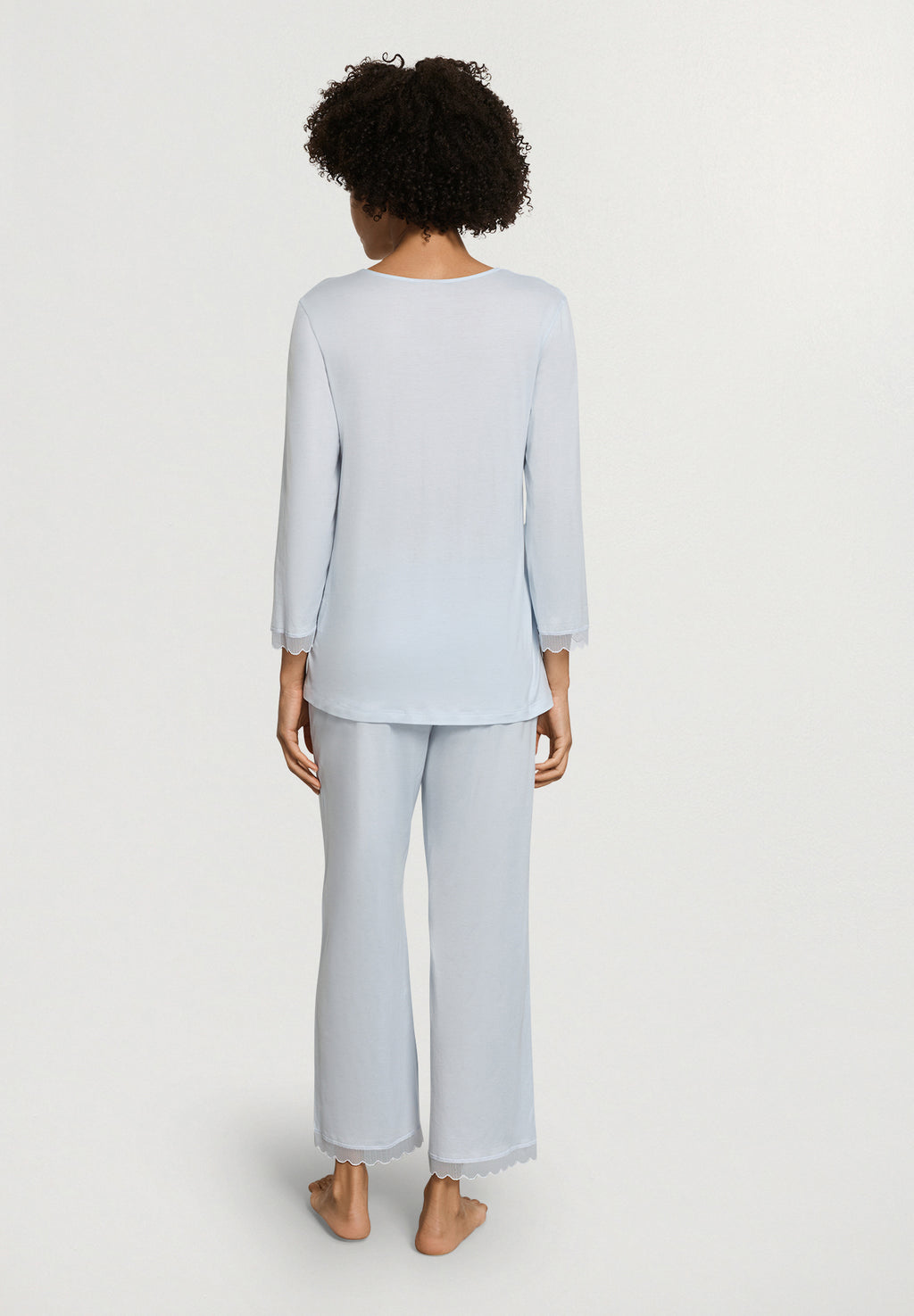 Inaya L/Slv Pyjama Crop Pants | Watery Blue 74739-2244