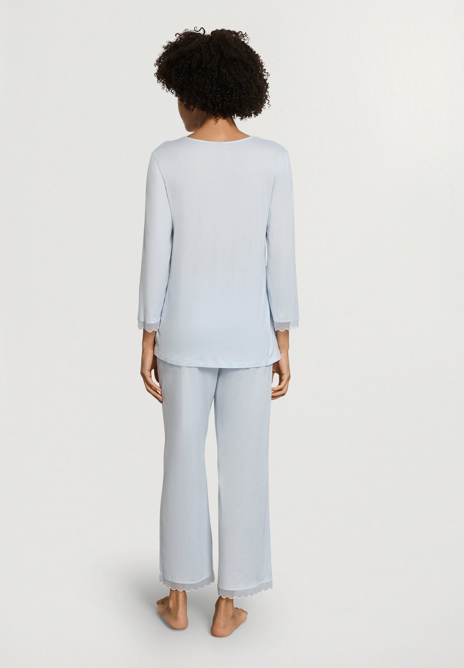 Inaya L/Slv Pyjama Crop Pants | Watery Blue 74739-2244