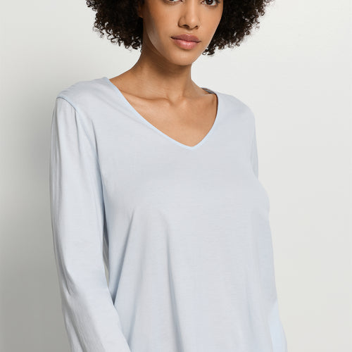 Inaya L/Slv Pyjama Crop Pants | Watery Blue 74739-2244