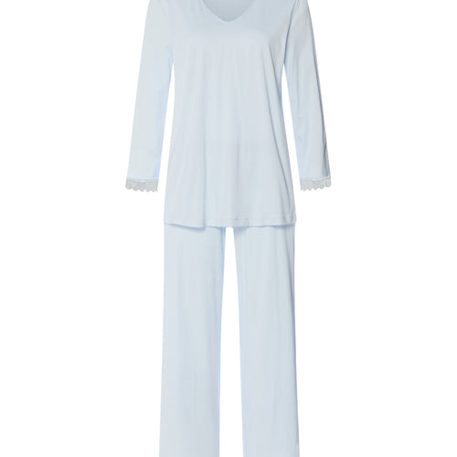 Inaya L/Slv Pyjama Crop Pants | Watery Blue 74739-2244