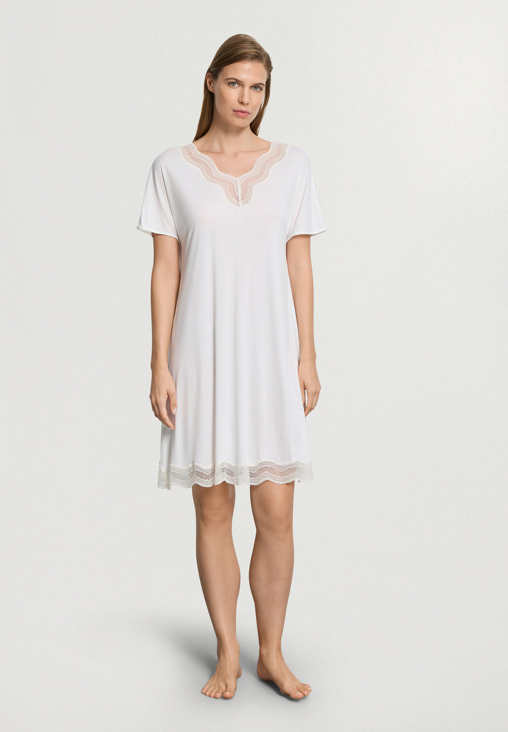 Cira S/Slv Nightdress 95cm | Off White 74742-102