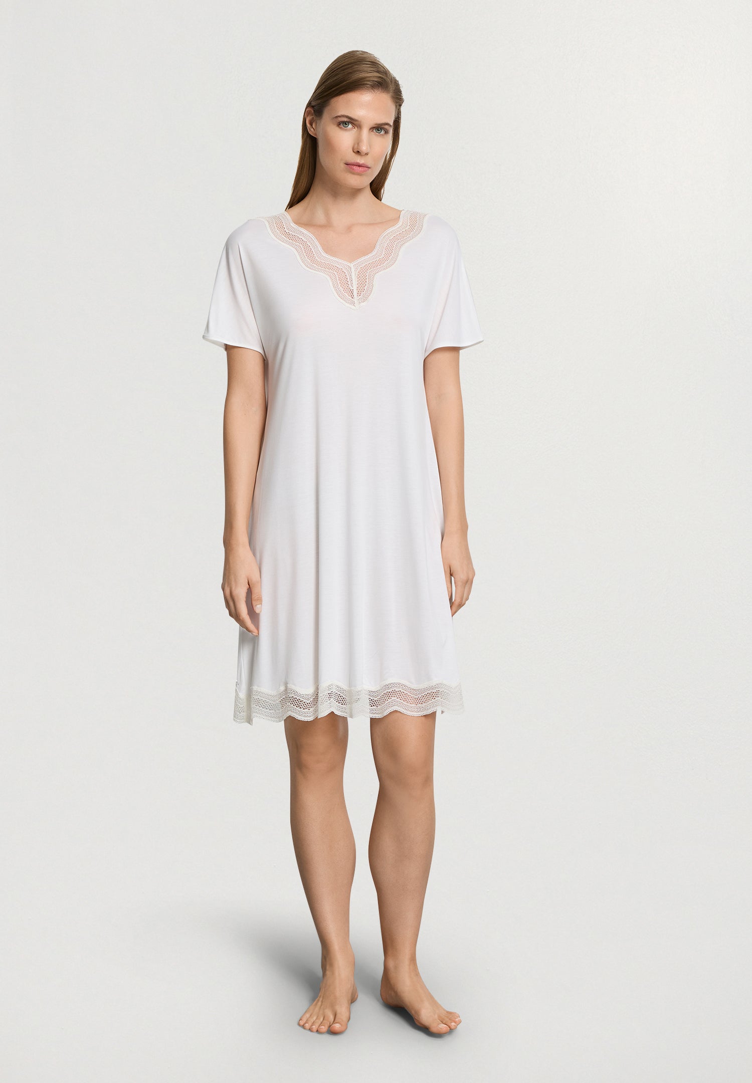 Cira S/Slv Nightdress 95cm | Off White 74742-102