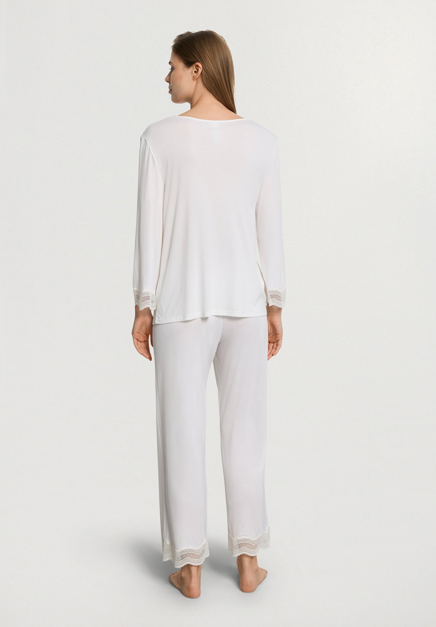 Cira L/Slv Pyjama Crop Pants | Off White 74743-102