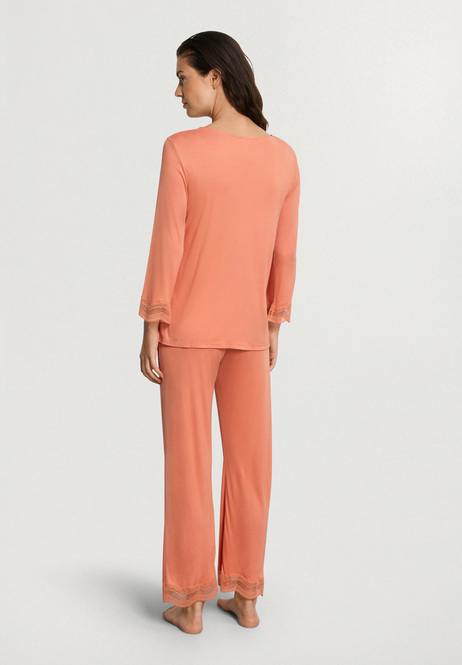 Cira L/Slv Pyjama Crop Pants | Light Carnelian 74743-2288