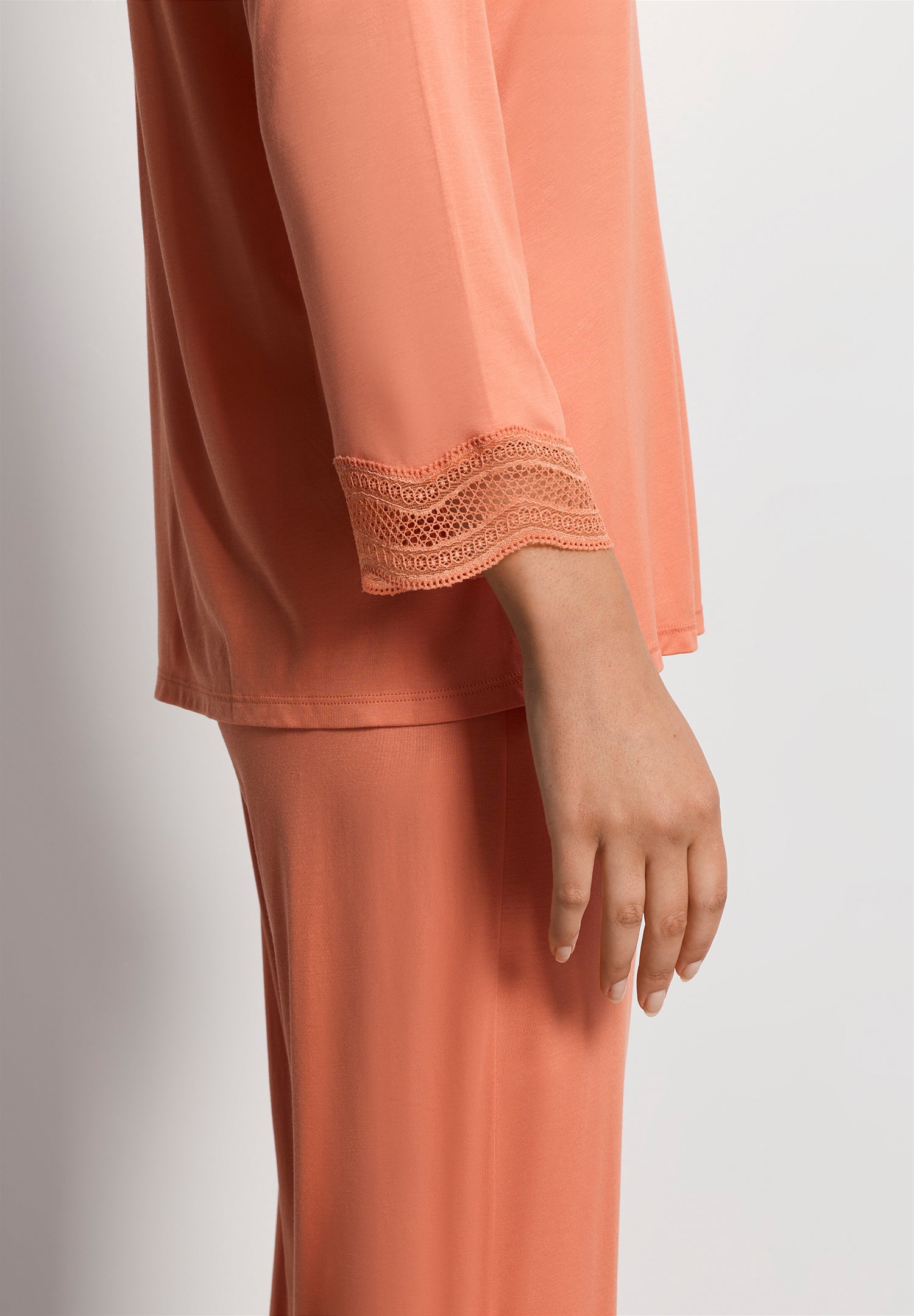 Cira L/Slv Pyjama Crop Pants | Light Carnelian 74743-2288