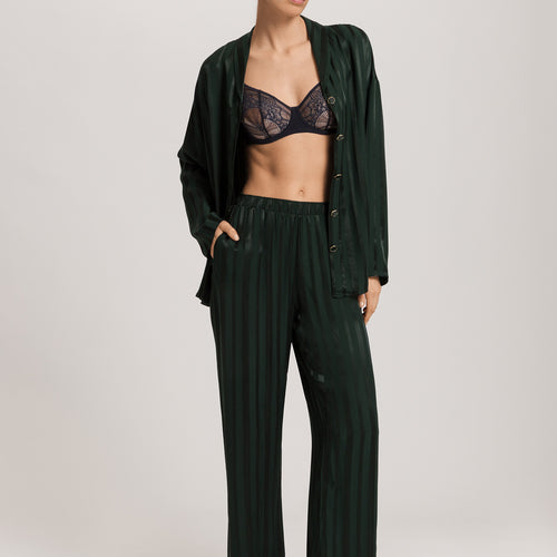 Indra Jacquard Stripe Shirt | Dark Malachite 74758-2709