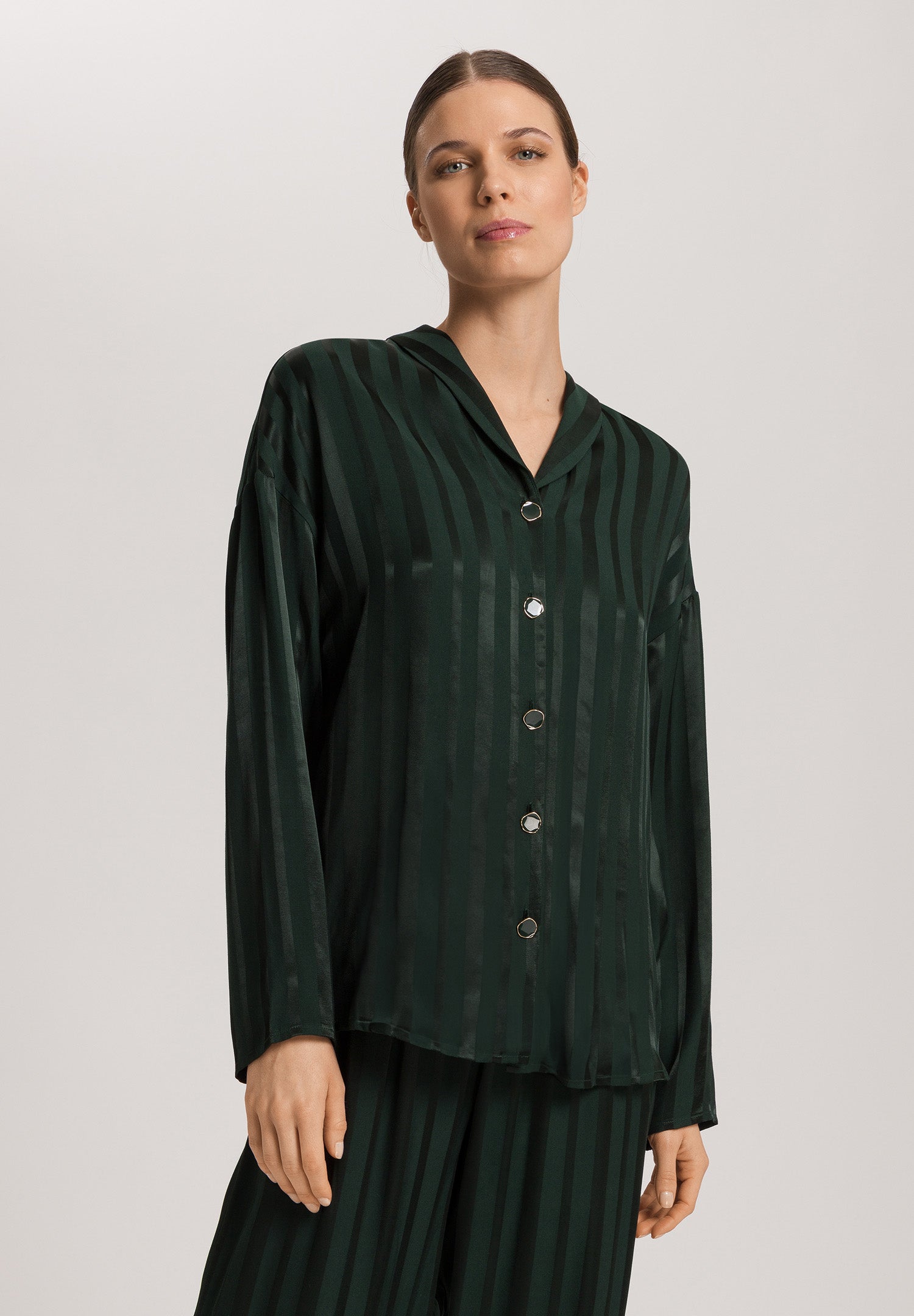 Indra Jacquard Stripe Shirt | Dark Malachite 74758-2709