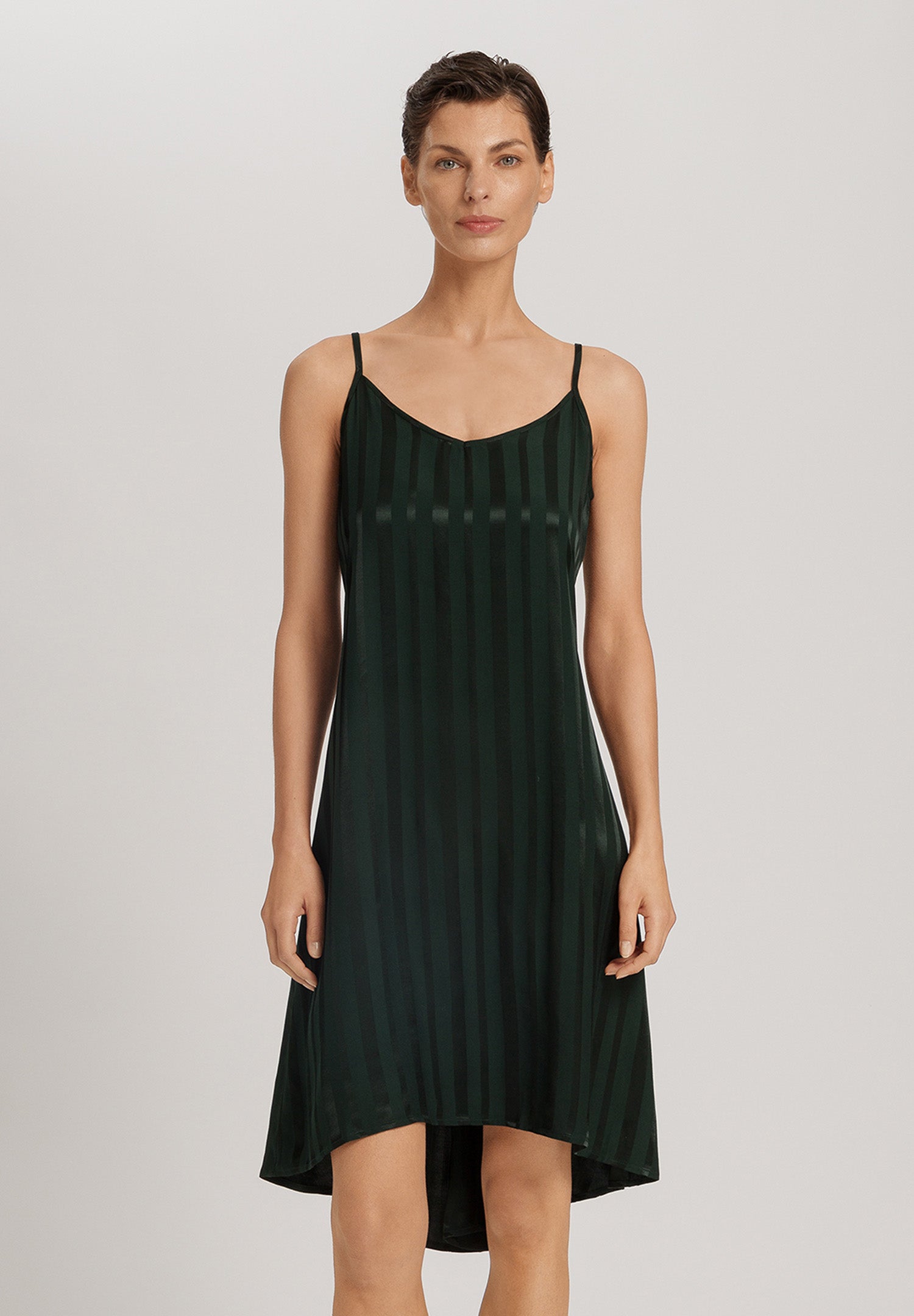 Indra Jacquard Stripe Chemise | Dark Malachite 74760-2709