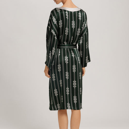 Indra Semi Sheer Geometric Stripe Robe | Graphit Melange 74761-3060