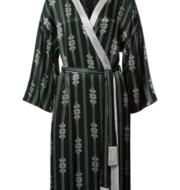 Indra Semi Sheer Geometric Stripe Robe | Graphit Melange 74761-3060