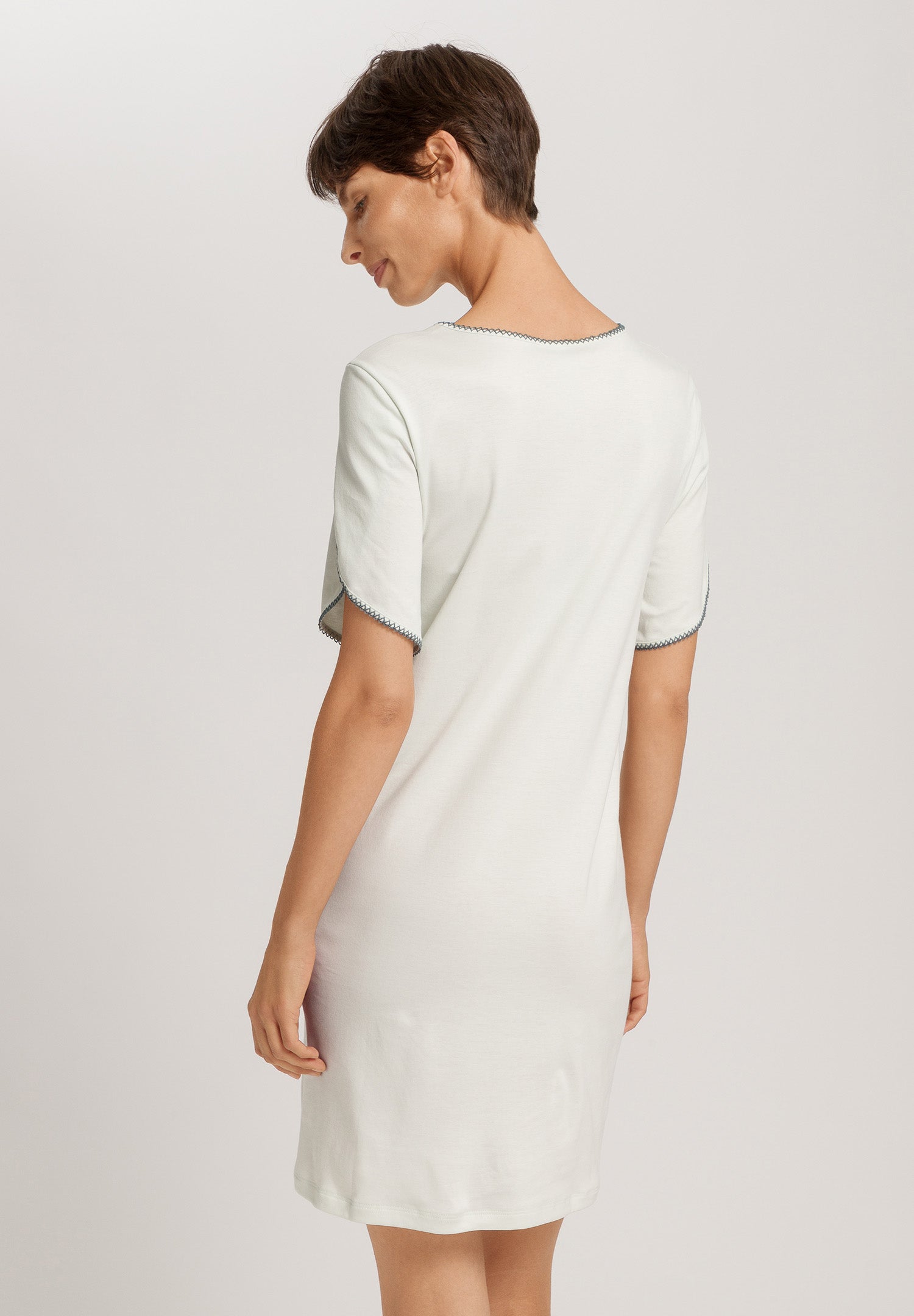 Una Crochetta Stitch Cotton Nightgown | Green Beryl 74771-2707