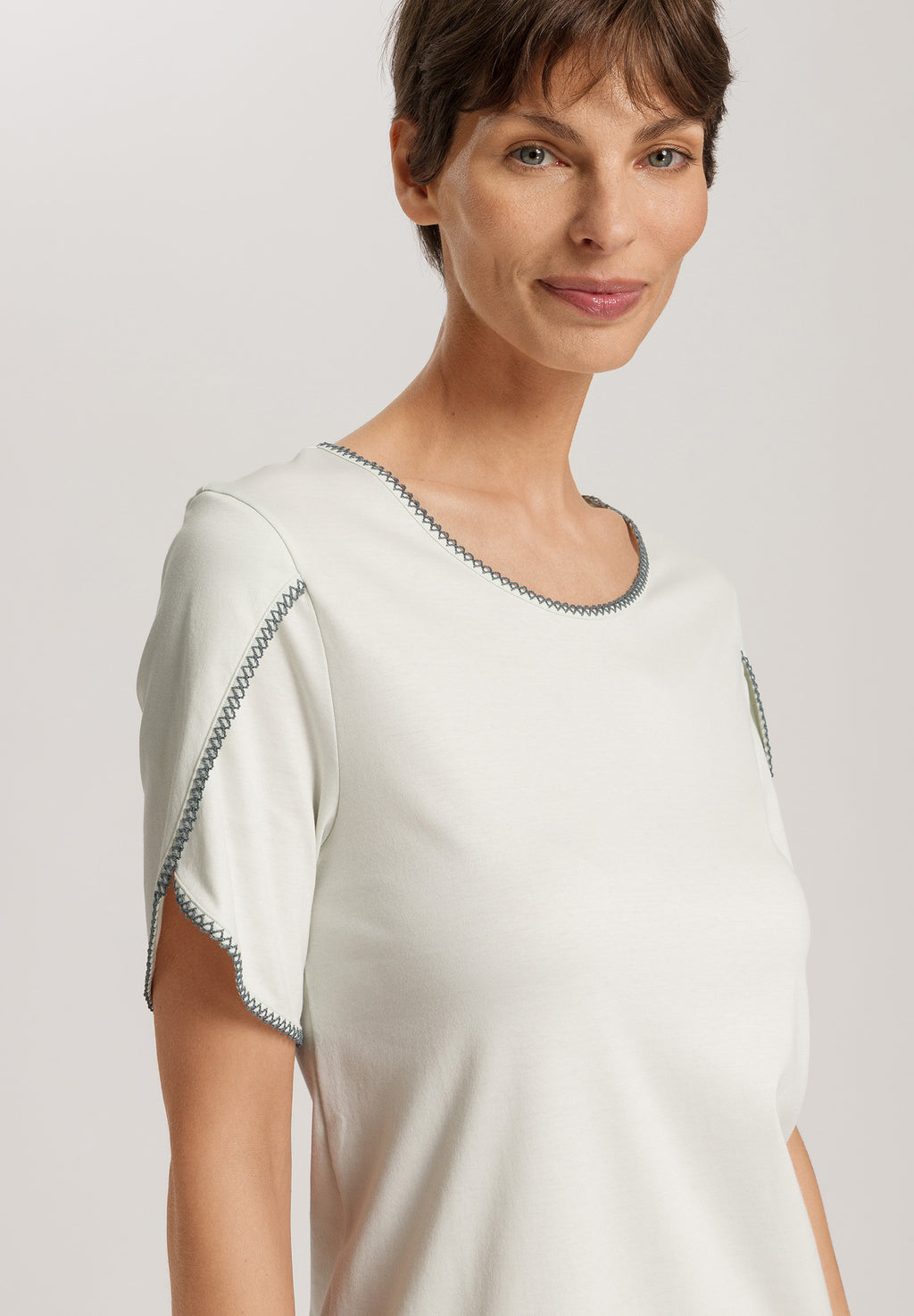 Una Crochetta Stitch Cotton Nightgown | Green Beryl 74771-2707