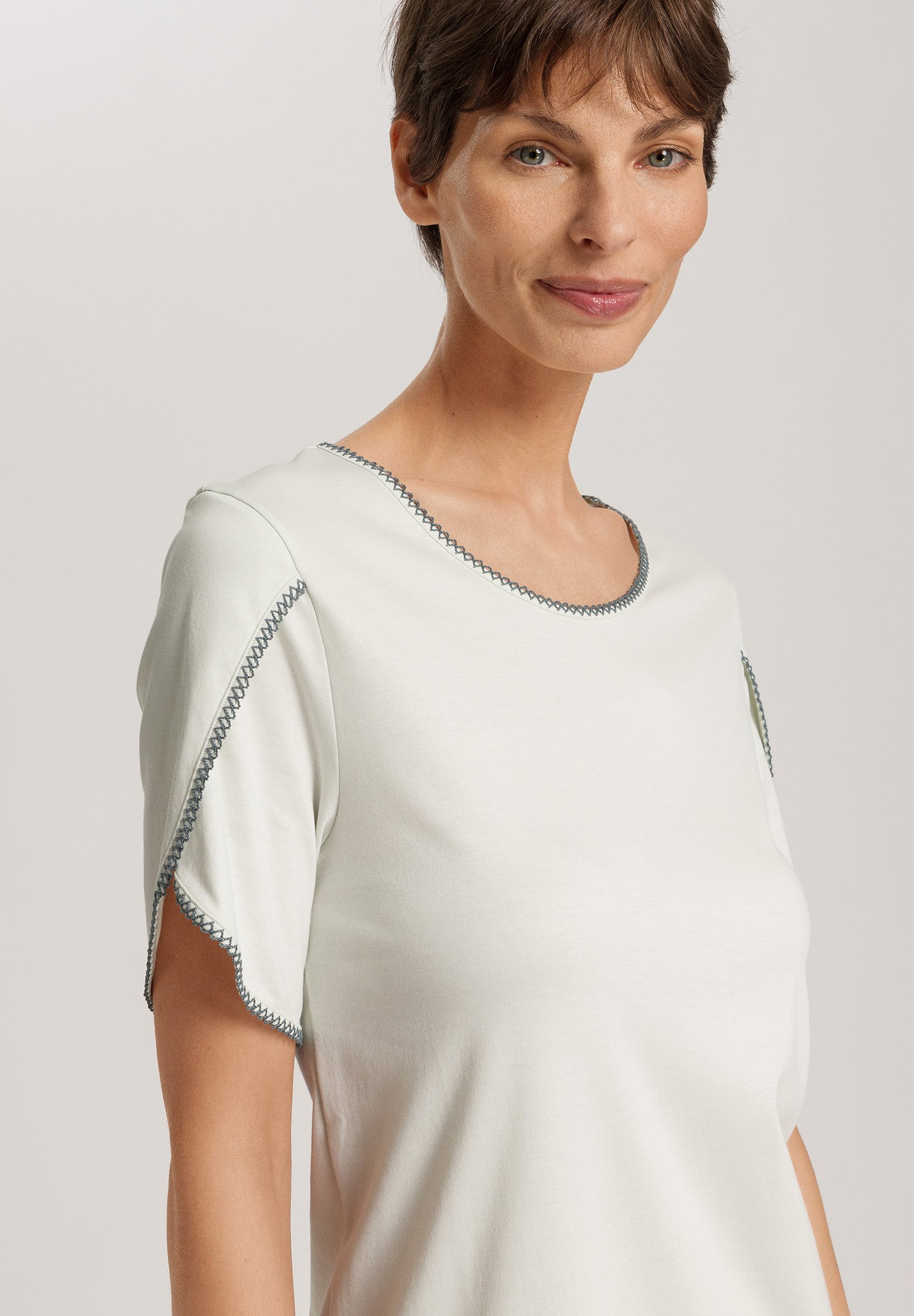 Una Crochetta Stitch Cotton Nightgown | Green Beryl 74771-2707