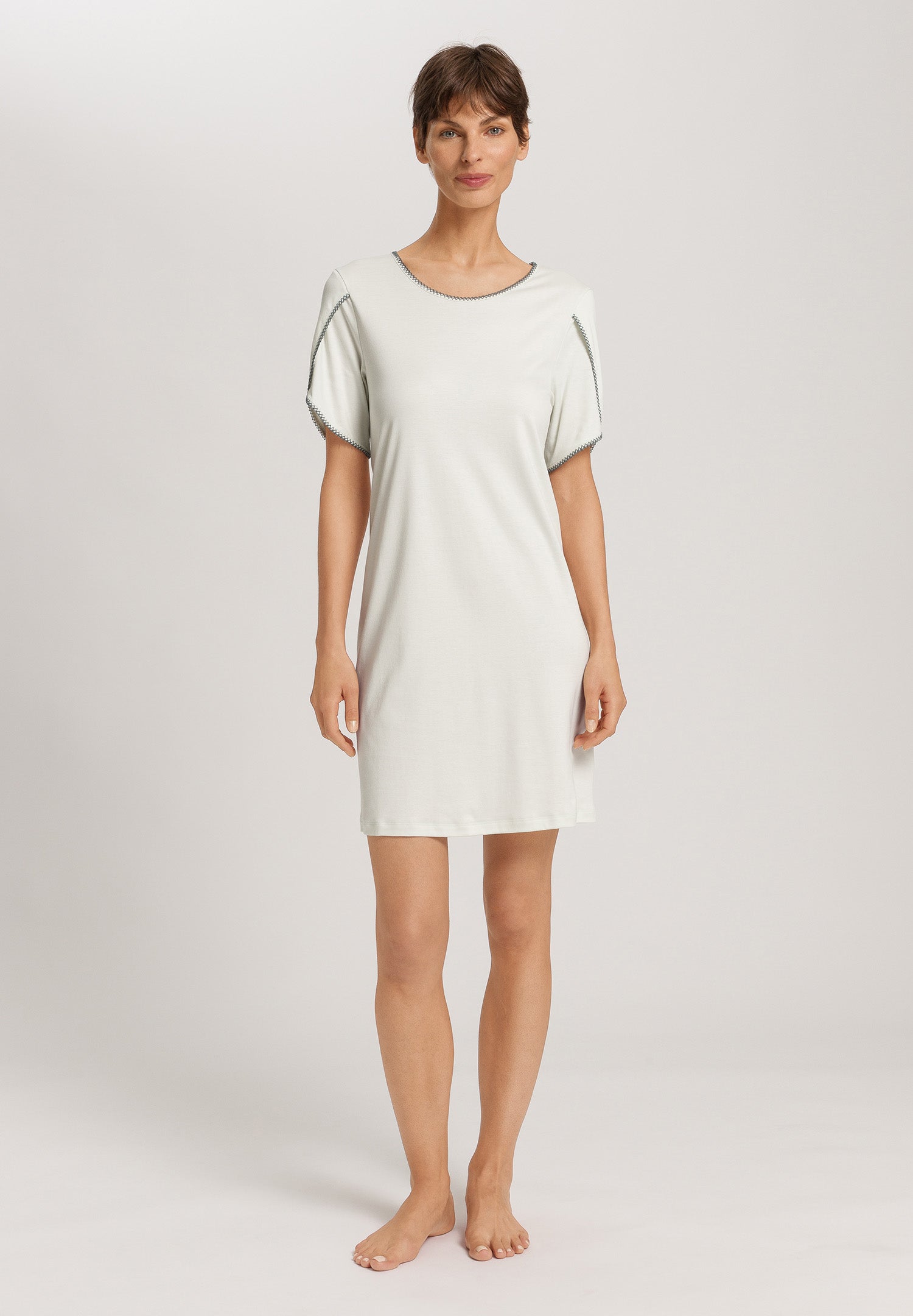 Una Crochetta Stitch Cotton Nightgown | Green Beryl 74771-2707