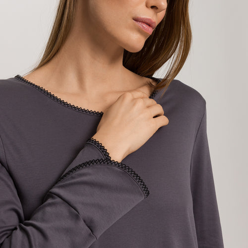 Una Tulip Sleeve Cotton Nightgown | Black Pearl 74772-2183
