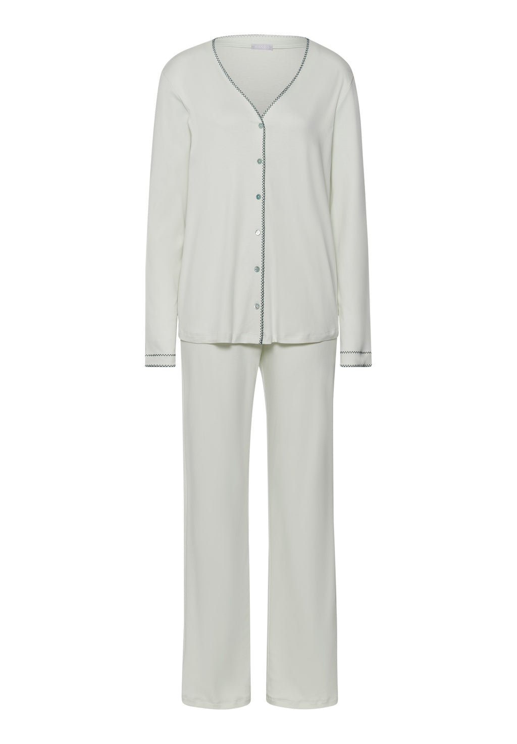 Una Crochetta Stitch Cotton Pajama Set | Green Beryl 74773-2707