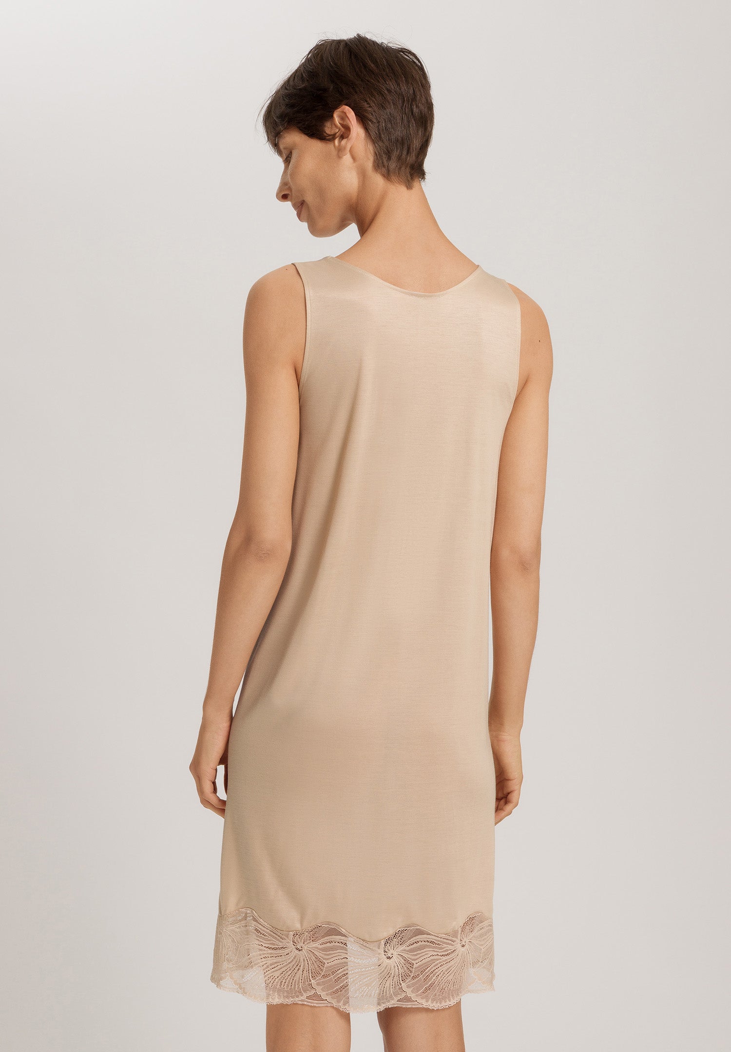 Lilith Tencel™ Lace Trim Tank Nightgown | Coffee Quartz 74779-2216