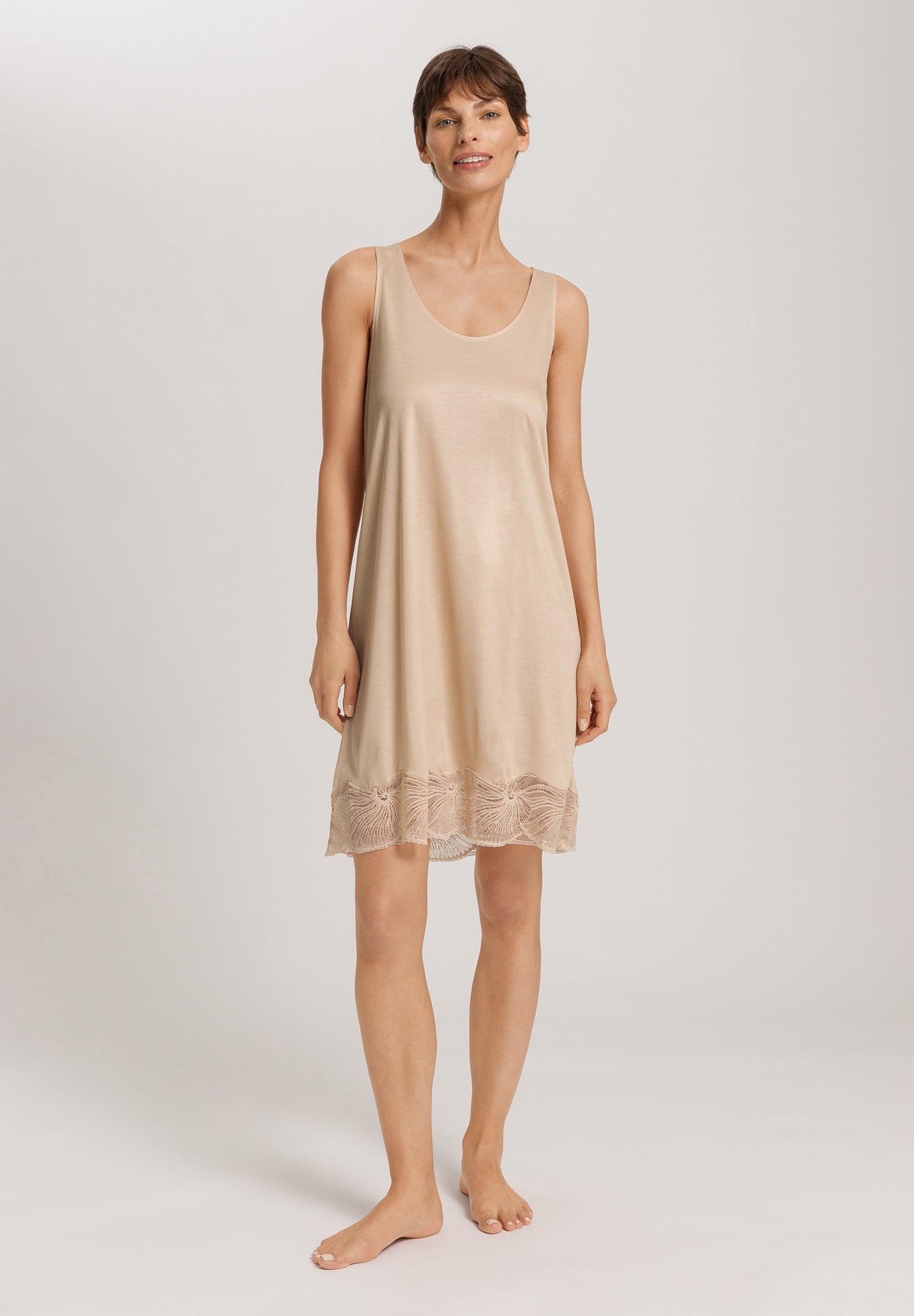 Lilith Tencel™ Lace Trim Tank Nightgown | Coffee Quartz 74779-2216