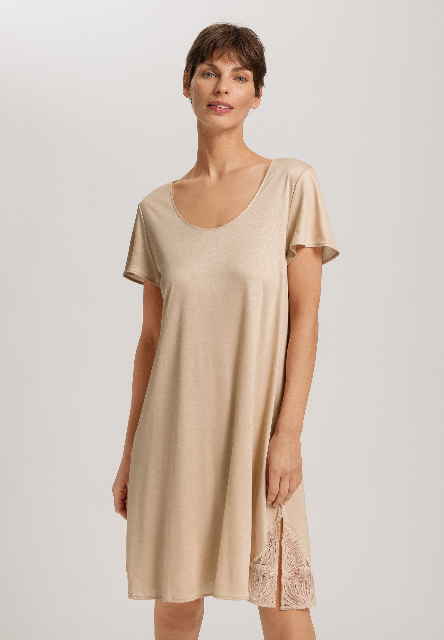 Lilith Tencel™ Lace Trim Nightgown | Coffee Quartz 74780-2216