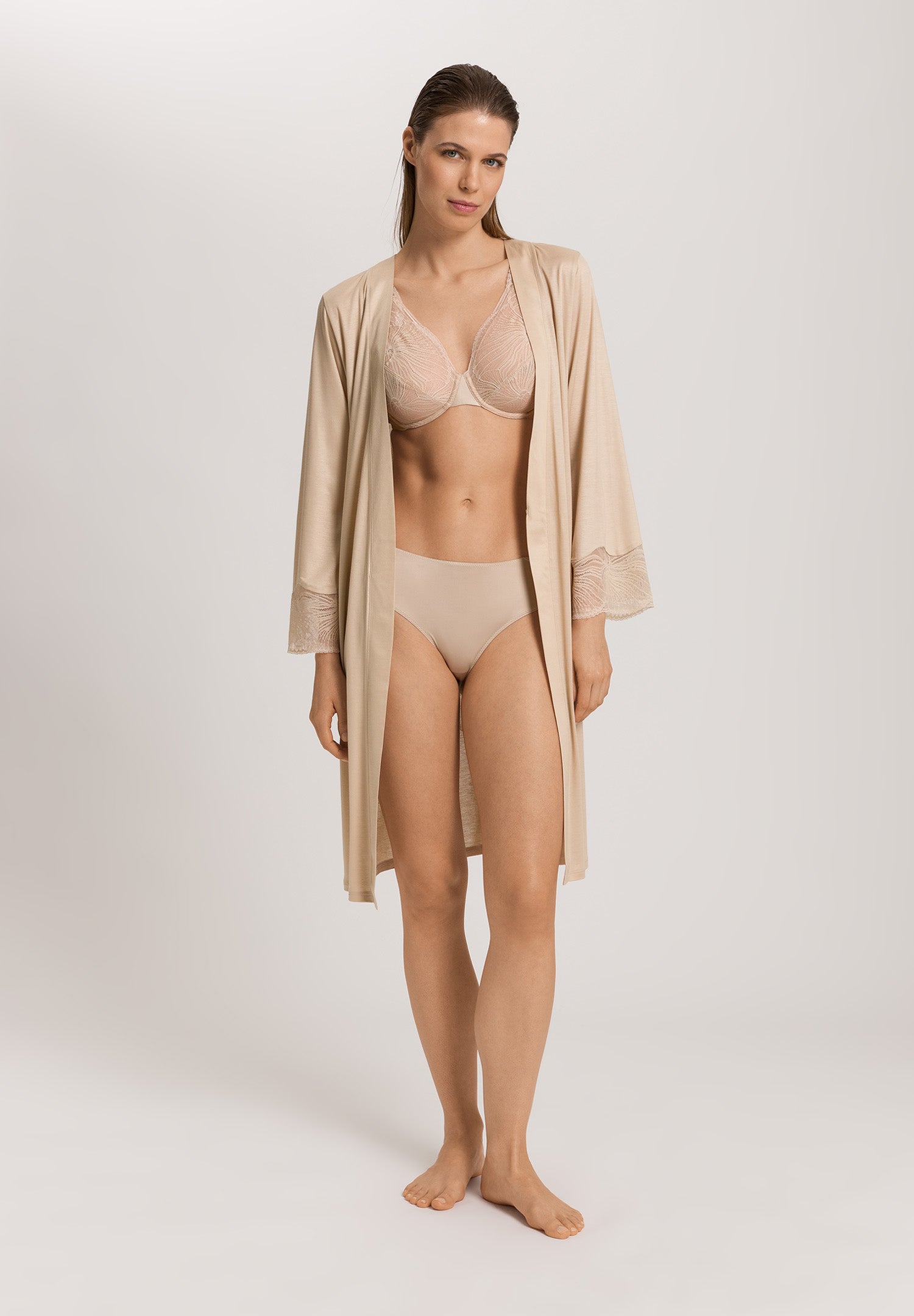Lilith Tencel™ Lace Trim Robe | Coffee Quartz 74782-2216