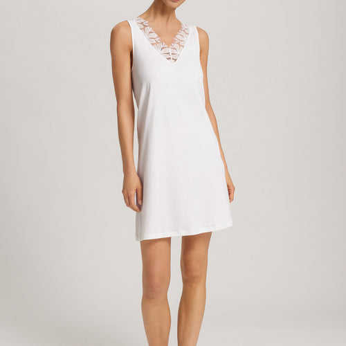 Kalea Floral Tulle Cotton Tank Nightgown | Off White 74784-102