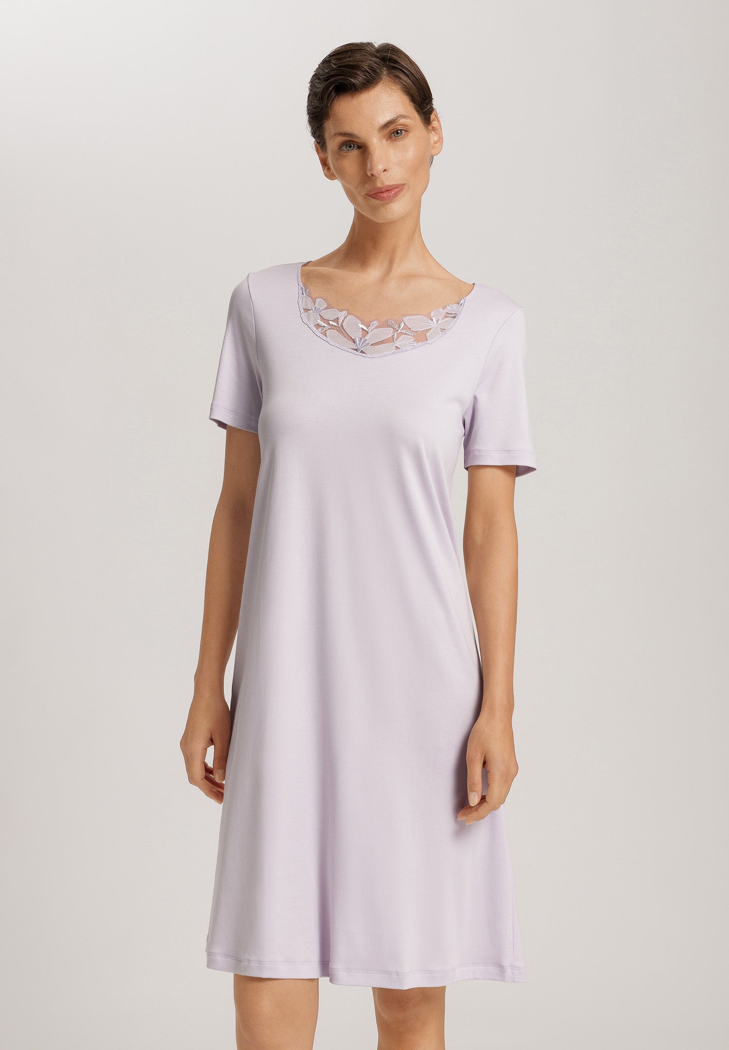 Kalea Floral Tulle Cotton Nightgown | Pink Lavender 74785-2463