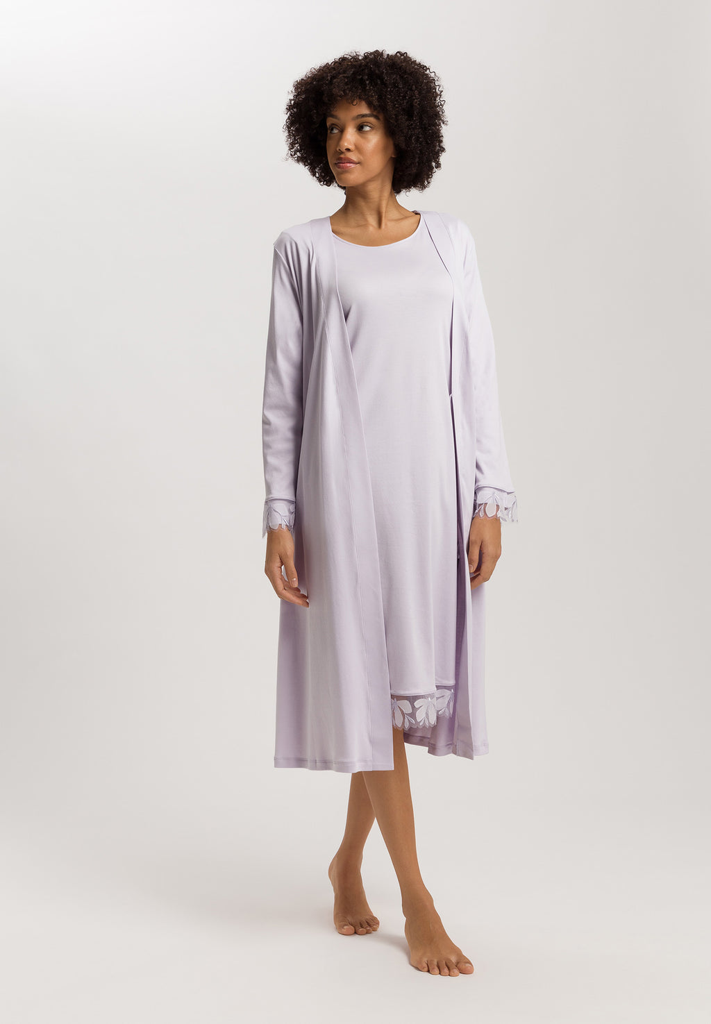 Kalea Floral Tulle Cotton Nightgown | Pink Lavender 74786-2463