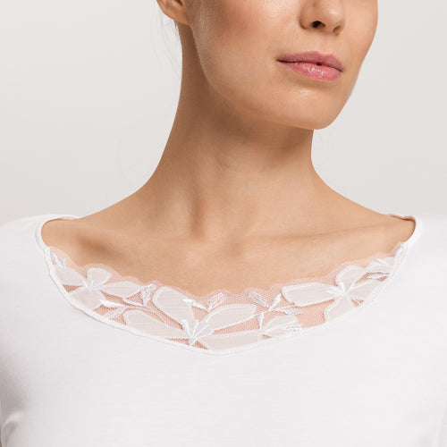 Kalea Floral Tulle Cotton Nightgown | Off White 74787-102