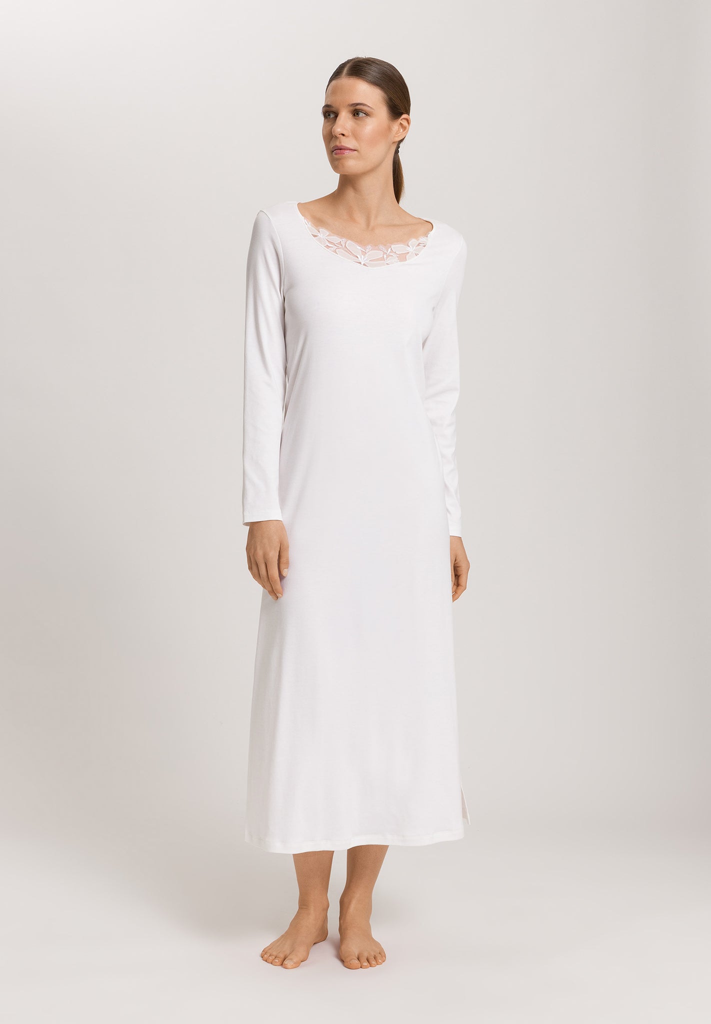 Kalea Floral Tulle Cotton Nightgown | Off White 74787-102