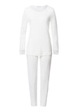 Kalea Floral Tulle Cotton Pajama Set | Off White 74788-102