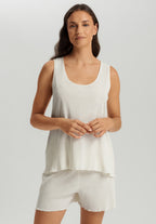 Serena Cotton And Linen Short Pajama Set | Misty White 74793-2123