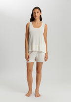 Serena Cotton And Linen Short Pajama Set | Misty White 74793-2123