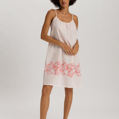 Liz Cotton Spaghetti Chemise With Embroidery 100cm | Melon Soda 74795-2337