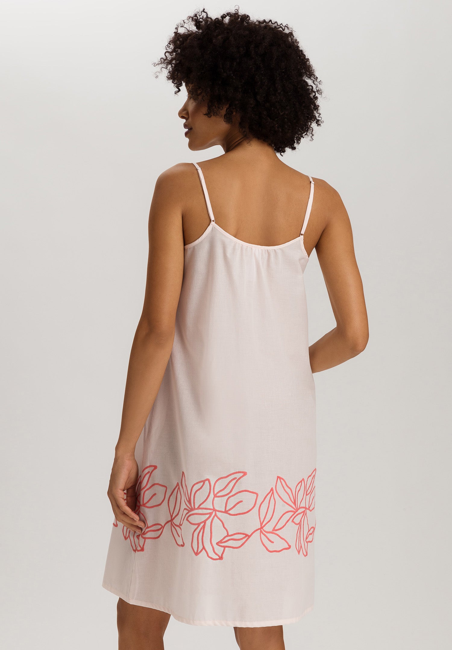 Liz Cotton Spaghetti Chemise With Embroidery 100cm | Melon Soda 74795-2337