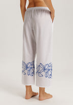 Liz Cotton Crop Pants With Embroidery | White 74798-101