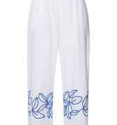 Liz Cotton Crop Pants With Embroidery | White 74798-101