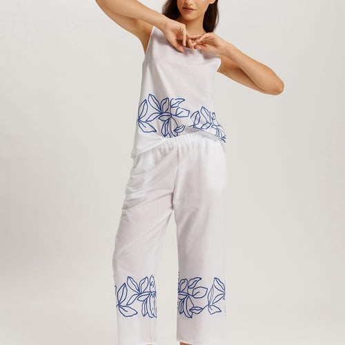 Liz Relaxed Cotton Tank Top With Embroidery | White 74799-101