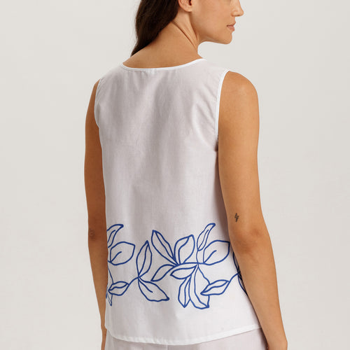 Liz Relaxed Cotton Tank Top With Embroidery | White 74799-101