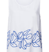 Liz Relaxed Cotton Tank Top With Embroidery | White 74799-101